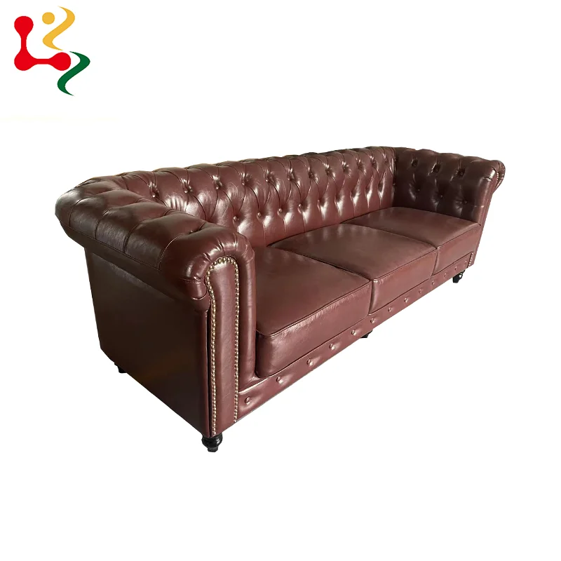 Luxury Design Wholesale Home Furniture Living Room Three Seats Leather Sofa