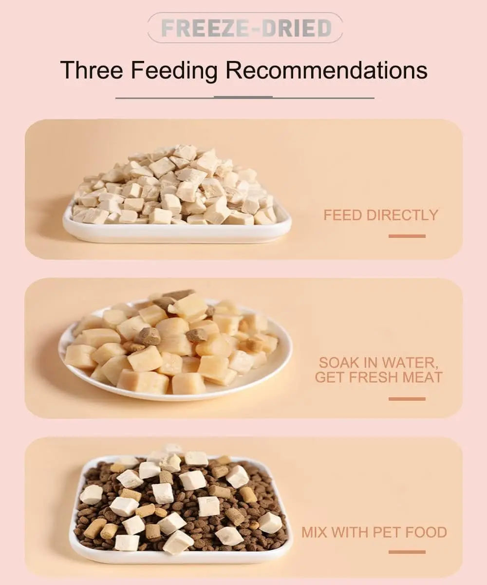 Wholesale Cat And Dog Snacks Food Freeze-dried Freeze Dried Chicken Diced Chicken Breast Freeze Dry Pet Food