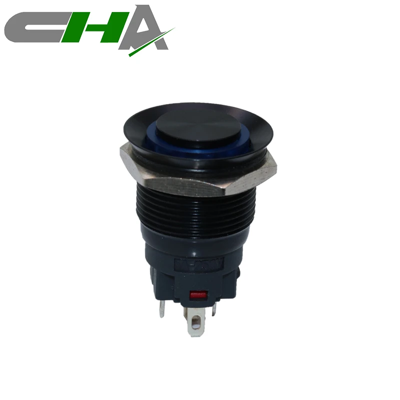 CHA factory price electrical metal knobs electronics metal dome switch CN19-L 19mm momentary latching metal push button switch