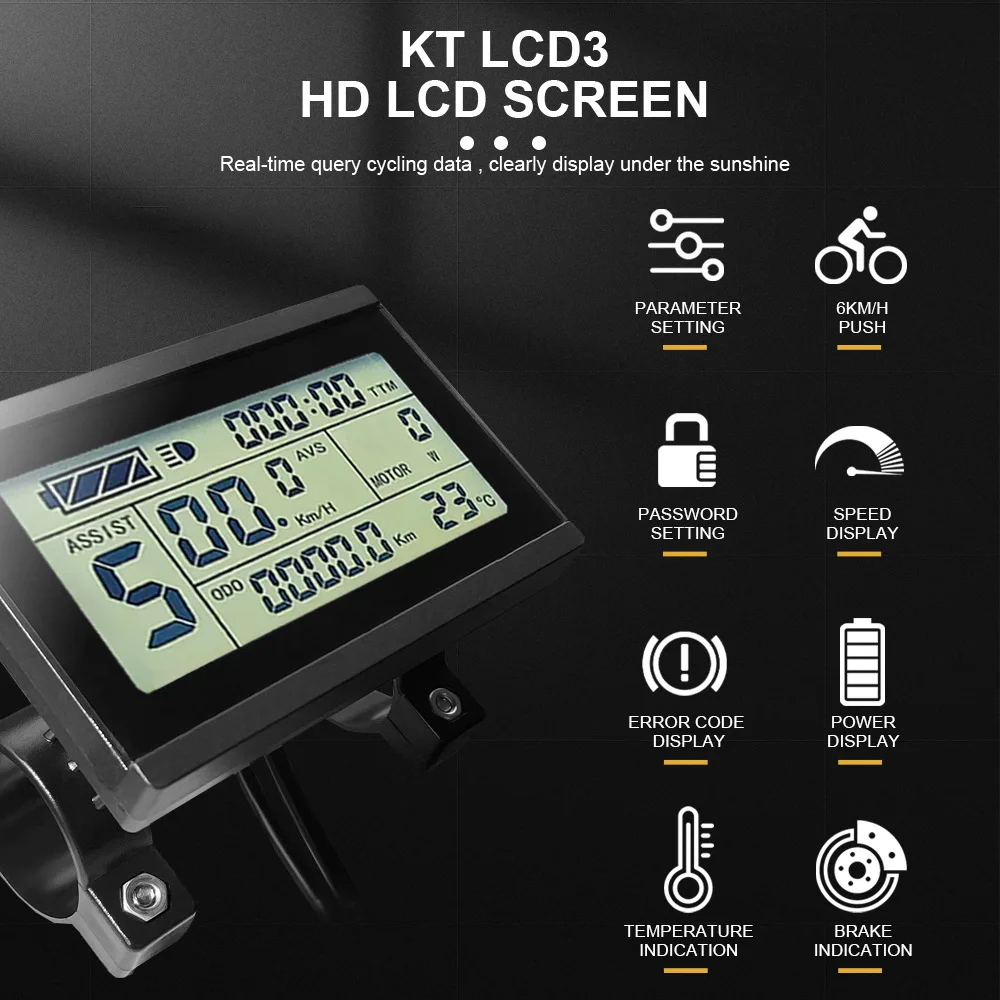 Latest Design 24V 36V 48V Waterproof Display High Quality Ebike Conversion Kit HD LCD Screen Display
