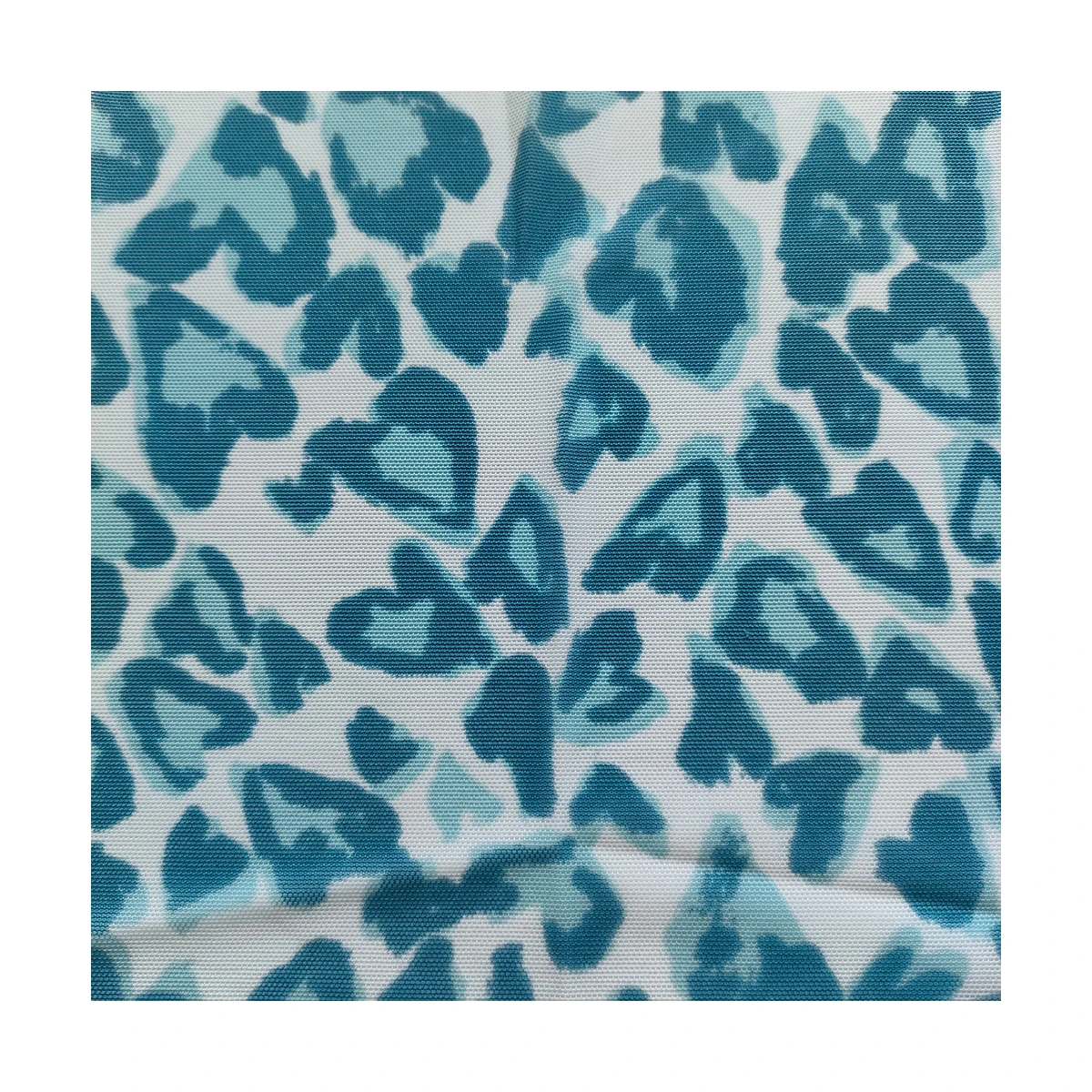 
 YLA037 152 см 100gsm 90 нейлон 10 спандекс светло-голубой в виде леопардовых сердец ко Дню Св Принт сетчатая ткань для пляжная одежда  