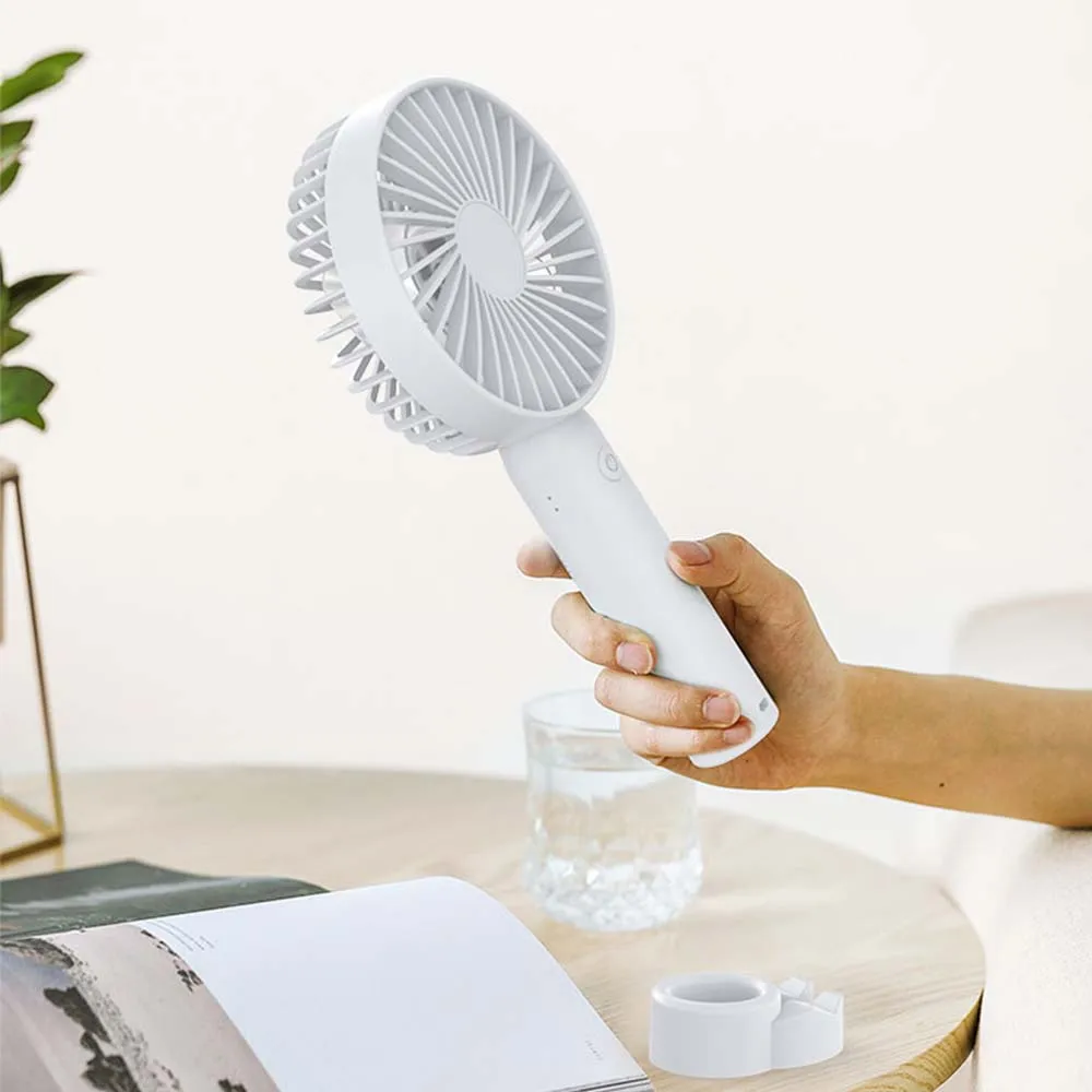 2023 Desktop Fan Air Cooler Electric USB Rechargeable Small Personal Handheld Mini Portable Fan with Cell Phone Holder