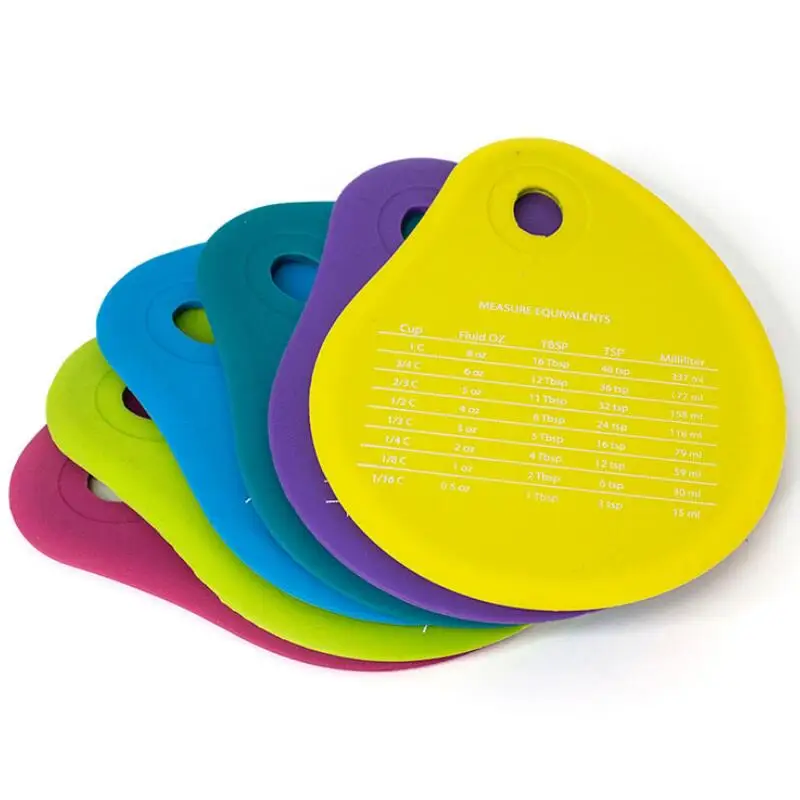 Durable Silicone Kitchen Dough/Bowl/Pan/Dish Scrapers with Measurements