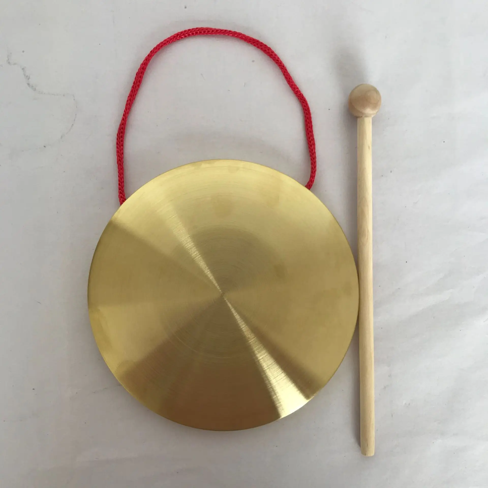  Hand Gong Copper Cymbals with Wooden Stick Chapel Opera Percussion Kids Toy Traditional Chinese Folk