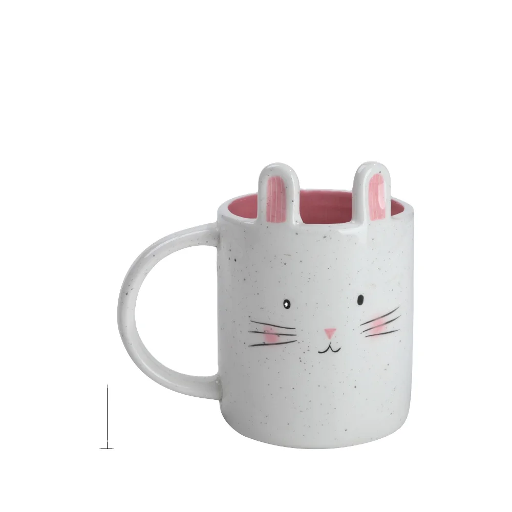 Custom Ceramic Cute Bunny Ears White Juice Cups
