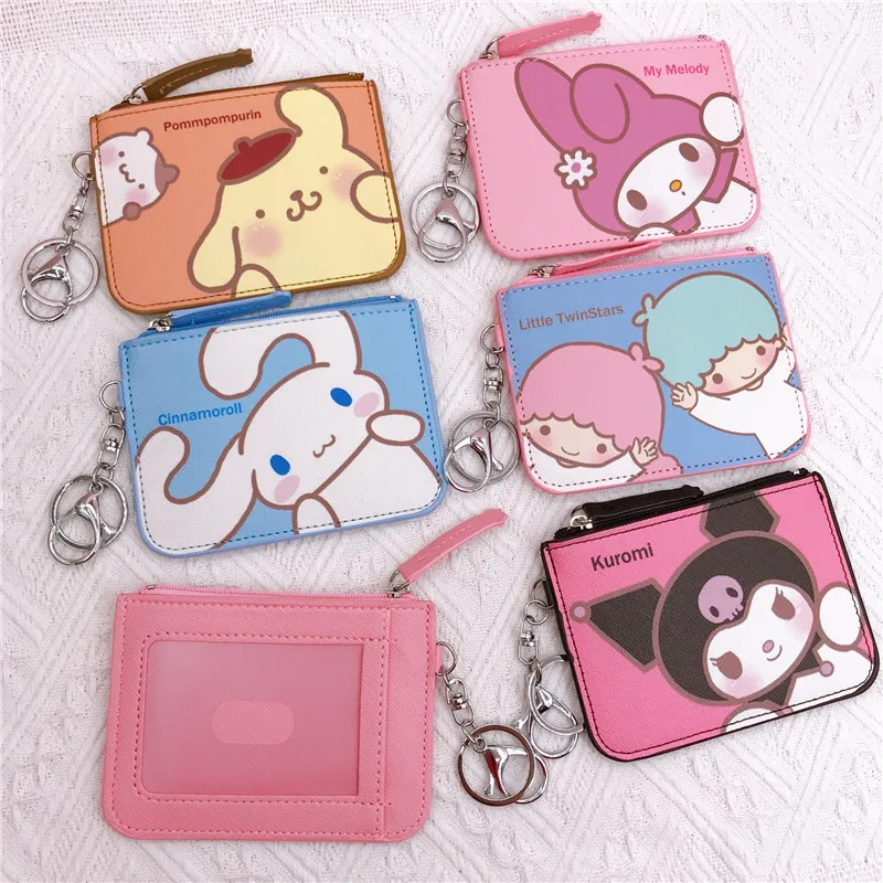 Wholesale High quality Cute Sanrioed Kurumi Little Long Ear Rabbit Purse Leather Wallets with Keychain Pendant