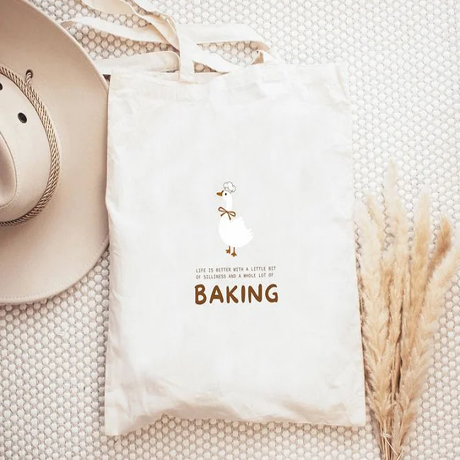 Baking Tote Bag Silly Goose Funny Goose Shopping Bag funny Baking Gift For Baker