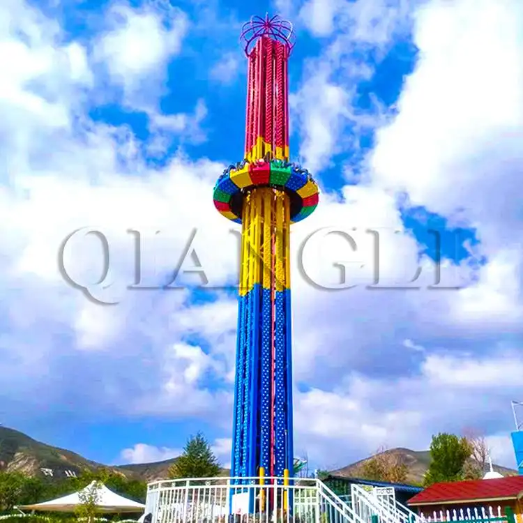Rotating Amusement Ride Free Fall Tower Rides Drop Rotating Tower For Sale