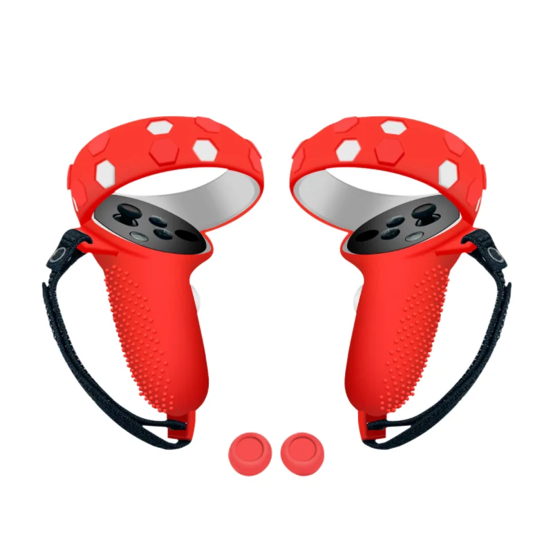 Silicone Touch Controller Grip Cover for Oculus Quest 2 Anti-Throw Handle Protective Sleeve Accessories Adjustable Wrist Knuckl