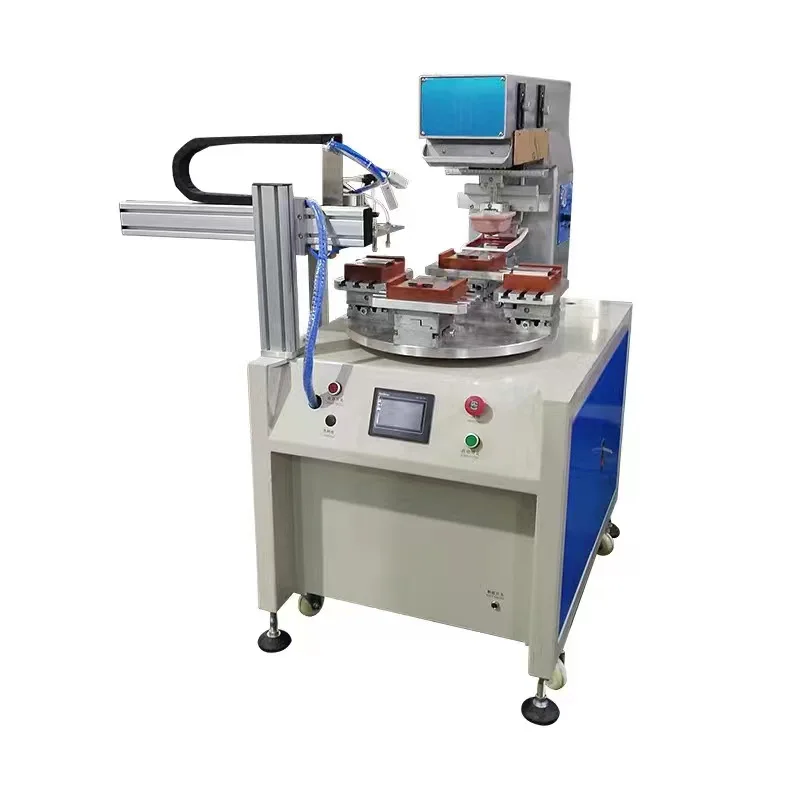 High Quality 4 Station Square Bottle Pad Printing Machine Automatic Single Color Rotary Tampo Printing Machine