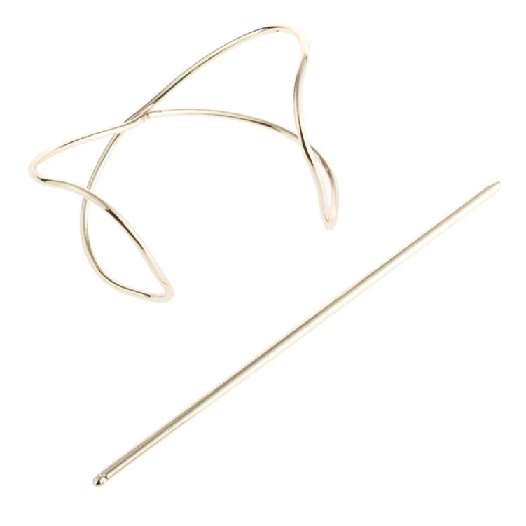 Trendy Irregular Curved Geometric Hair Stick For Women Hollow Hairpins Ornament Barrettes Jewelry