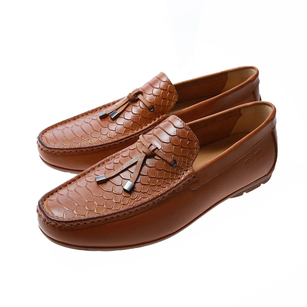 New latest italian handmade working safety High-end mens casual non-slip breathable outdoor leather loafer shoes for men