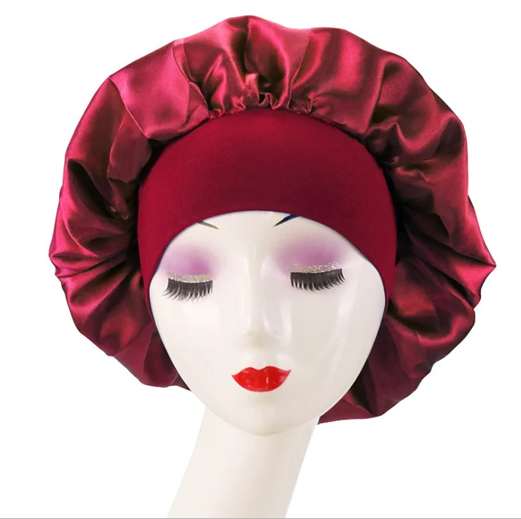 Wholesale  Fashion women hair care  Satin Silk Bonnet Sleep hat
