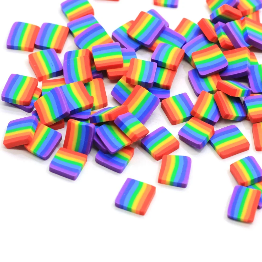 Square Soft Clay Craft Polymer Sprinkles for Slime Cake Decoration DIY Scrapbooking