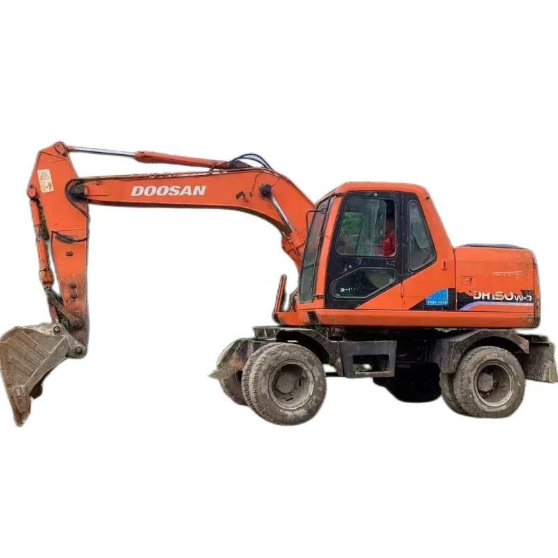 Б/у оригинальный гидравлический экскаватор Doosan 150 на колесах для продажи импортный резиновый продажу