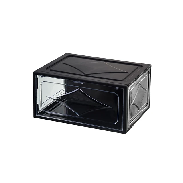 custom folding plastic clear snack sneakers storage box shoe packaging organizer boxes display case