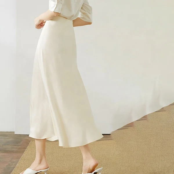 Custom-made summer new style satin pendant temperament skirt commuting middle skirt a-line skirt for women