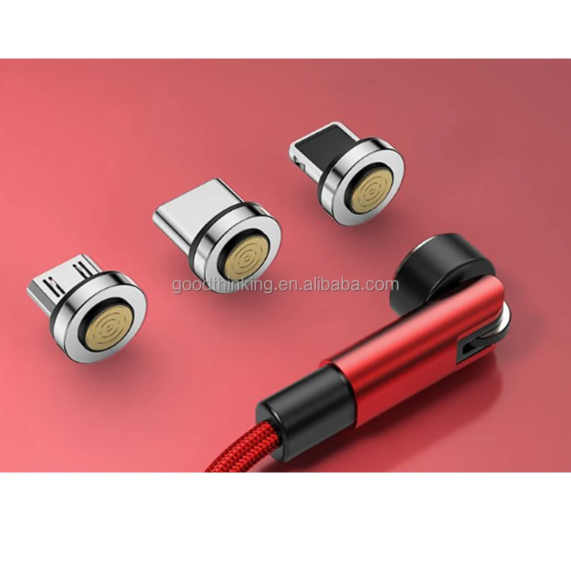 fast charger 540 degree rotation OEM Logo USB Type C Micro USB 3 in 1 magnetic cable