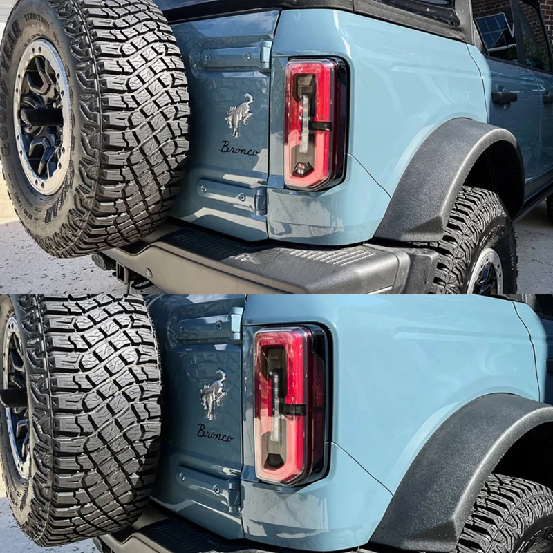 Car Accessories Led Tail Light Lamp Cover Guard Trim Frame Bezels Decoration Replace For Ford Bronco 2021 2022 2023