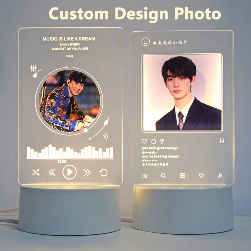 Hot Sale Custom Made DIY Blank Anime Customized Logo Notebooks Other promotional $ Business Gifts Glass Table Lamps Custom Made