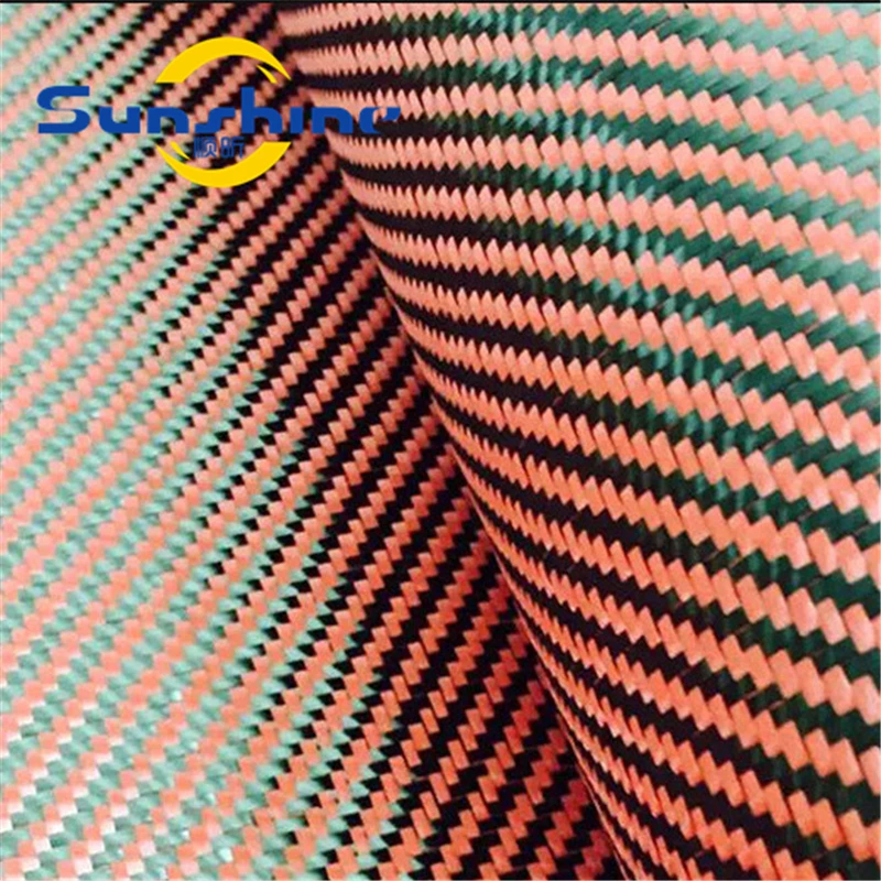 Twill weaved kevlar carbon fiber fabrics for inner decoration for automotive industry