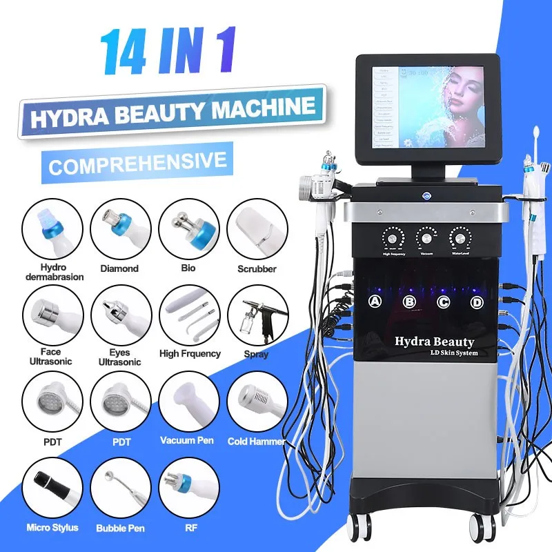 Facial Machine Oxygen Jet H2o2 Water Hydrofacial Bio Lift Skin Scrubber Aqua Peeling Salon Use Microdermabrasion Hydra Machine