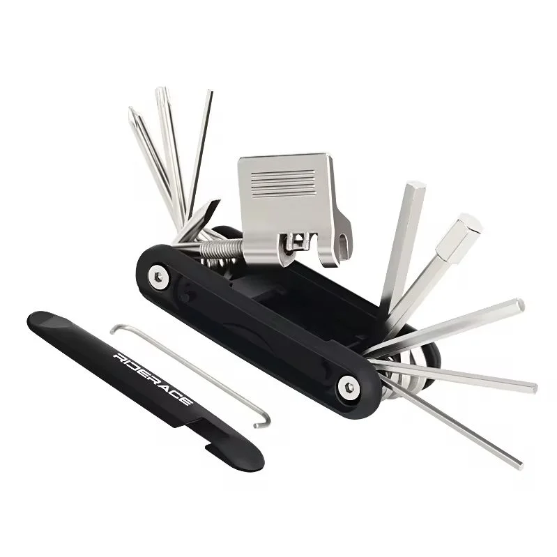 RIDERACE Portable Bike Repair Tool 12 in 1 Chain Splitter Cutter Hex Spoke Wrench Screwdriver Multitool for Bicycle Multi Tools
