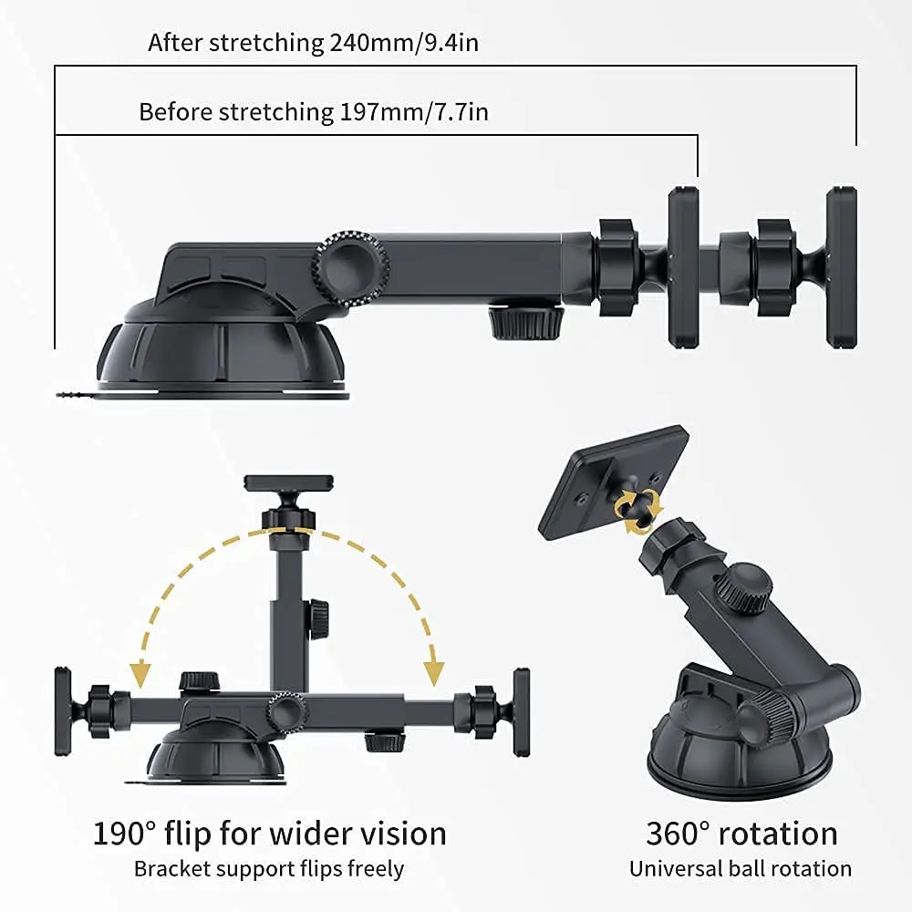 Magnetic car phone tablet holder 360 degree rotation dashboard windshield mount for 4-10inch tablet