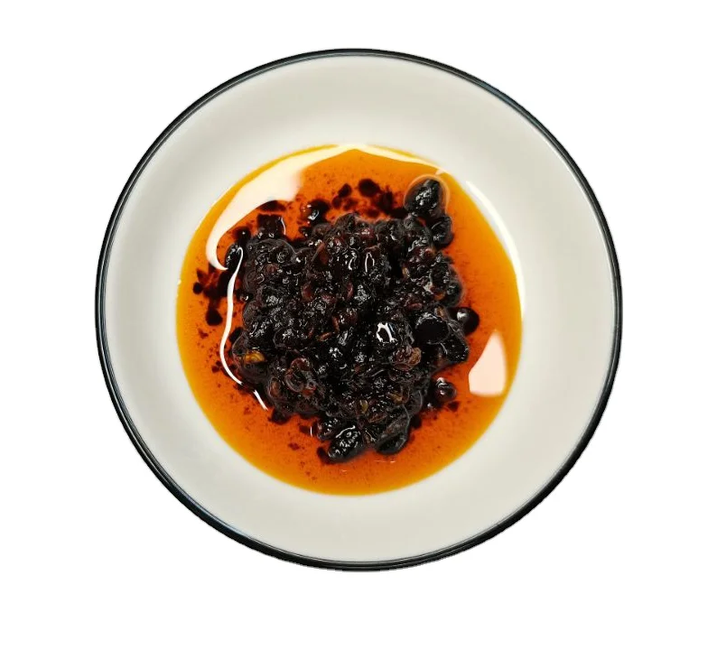 Chinese original taste fermented blank bean with chili oil in bottle