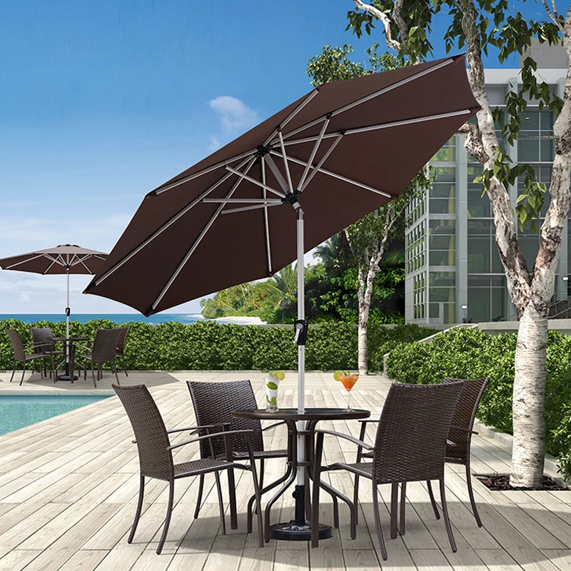 Restaurant Wedding Umbrellas Manufacturers Parasol Sun Shade LED Light Garden Outdoor Patio Umbrella aluminum patio umbrella