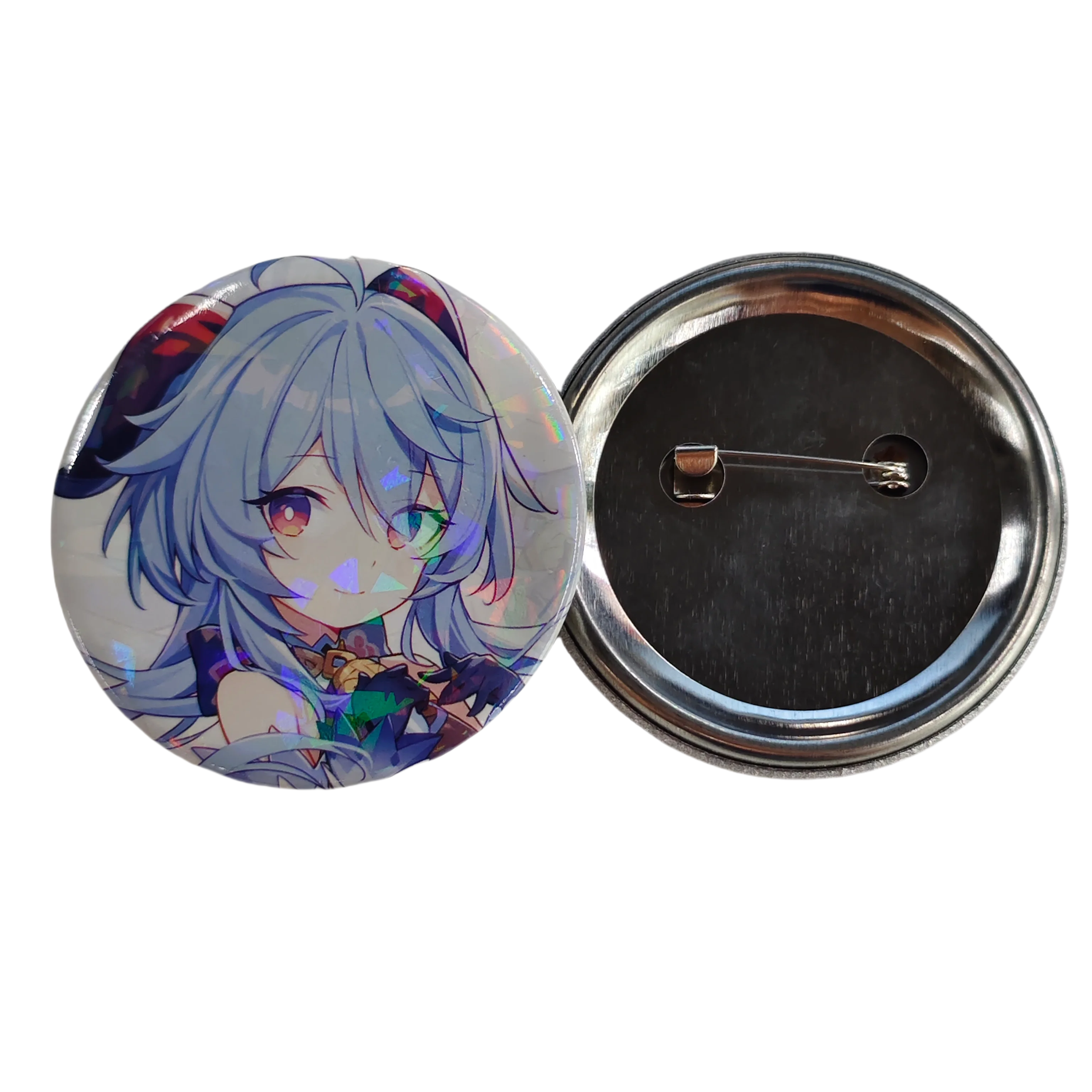 Promotional cheap anime sublimation logo round safety blank 75mm 58mm 44mm 37mm custom metal tin tinplate button Pin Badge