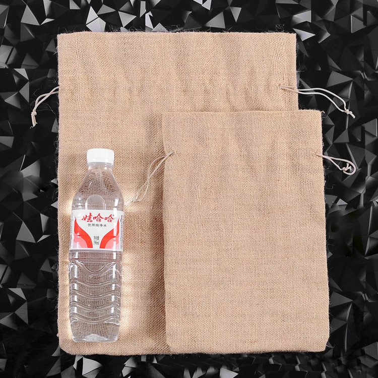 wholesale cheap jute bag cocoa beans linen gift packaging drawstring bag