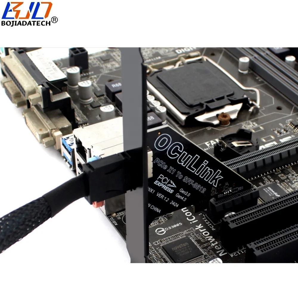 PCI-E Express 4.0 1X PCI-E 4X To Oculink SFF-8611 SFF-8612 Connector Adapter Riser Card For U.2 SFF-8639 U2 NVME SSD