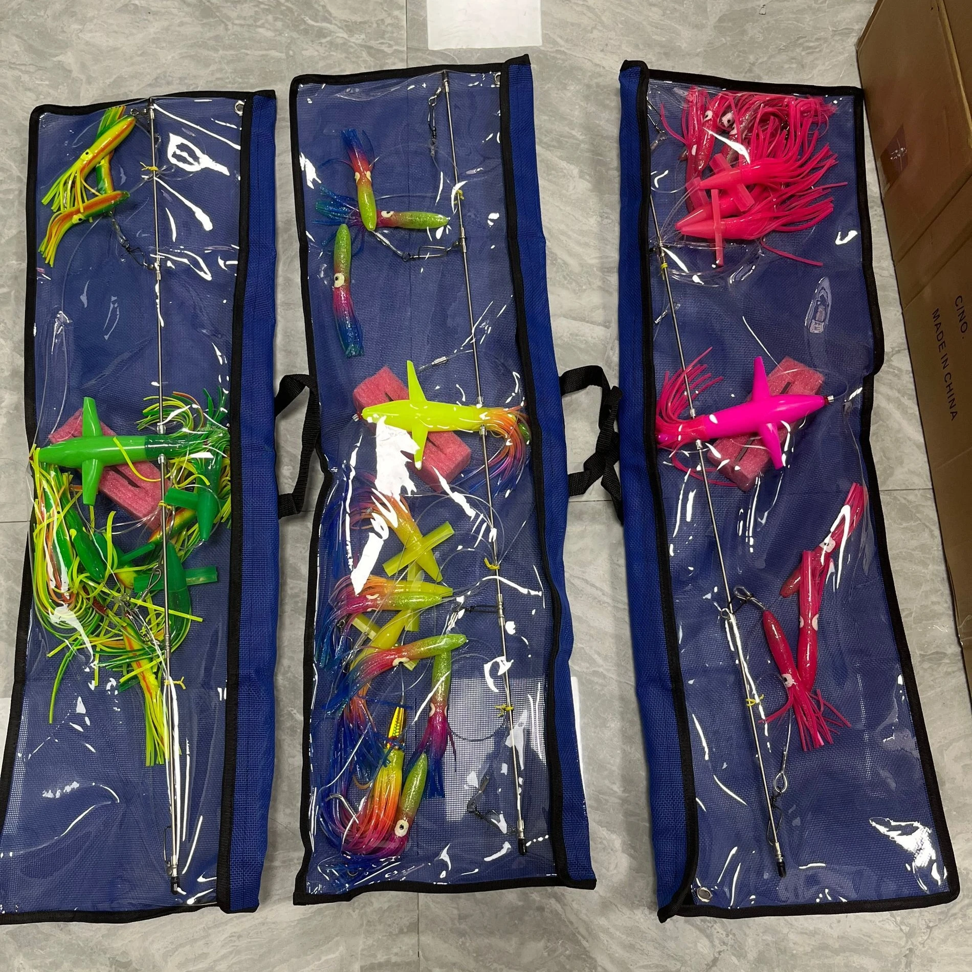 Airplane octopus trolling rack saltwater tuna marlin teasers trolling fishing lure spreader bar set rigged hook lure set