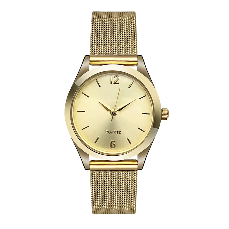 High-end  girls watch luxury golden mesh strap small wrist watch