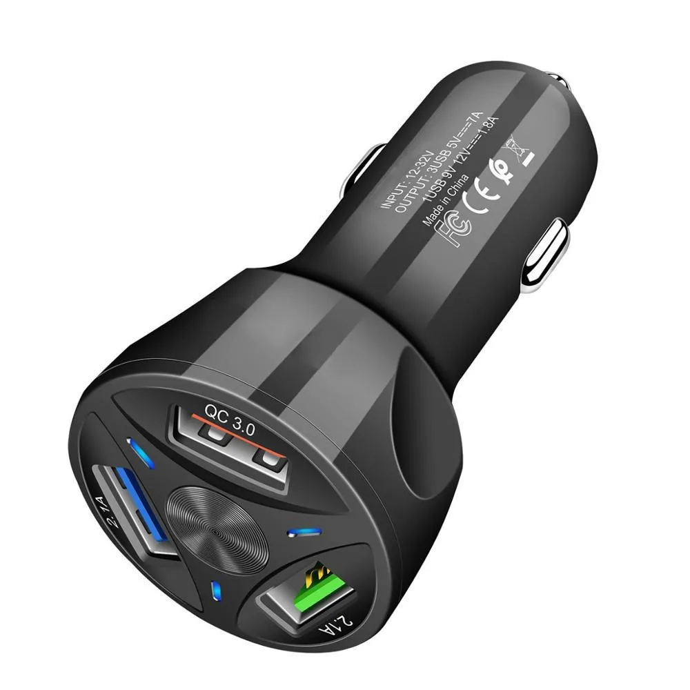 Автомобильное зарядное устройство 3 в 1, 3 А, быстрая зарядка 3,0, USB, для iPhone, Samsung, Xiaomi, автомобильное зарядное устройство, быстрая зарядка QC 3,0, QC 4,0, зарядное устройство для мобильного телефона, USB/