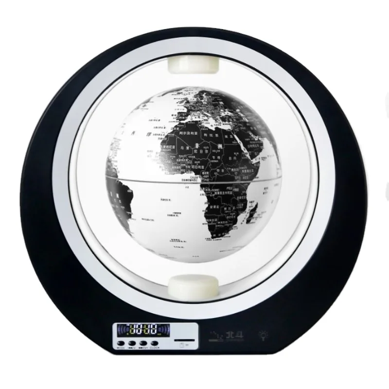 360 Degree Rotation Globe Touch Night Light LED Clock Multifunctional Floating Wireless Magnetic Levitating Bluetooths Speaker