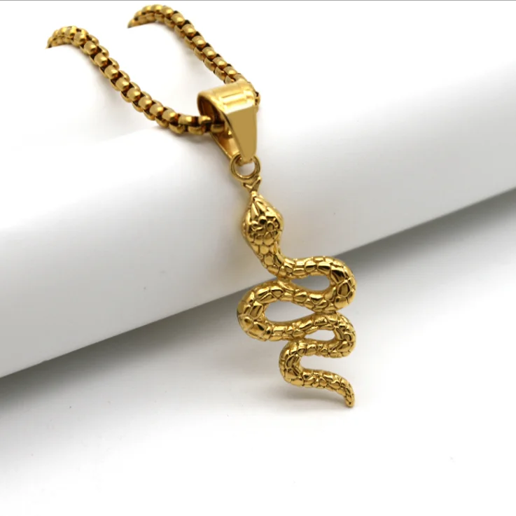 
Stainless Steel 18K Gold Plated Snake Necklace 