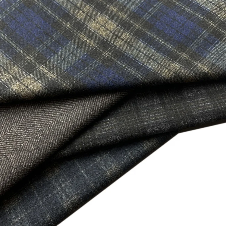 Print Knitted Brushed Polyester Rayon Spandex Plaid Ponte De Roma Fabric For Casual Garment