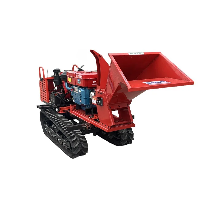 Standing self-propelled orchard fruit tree shredder