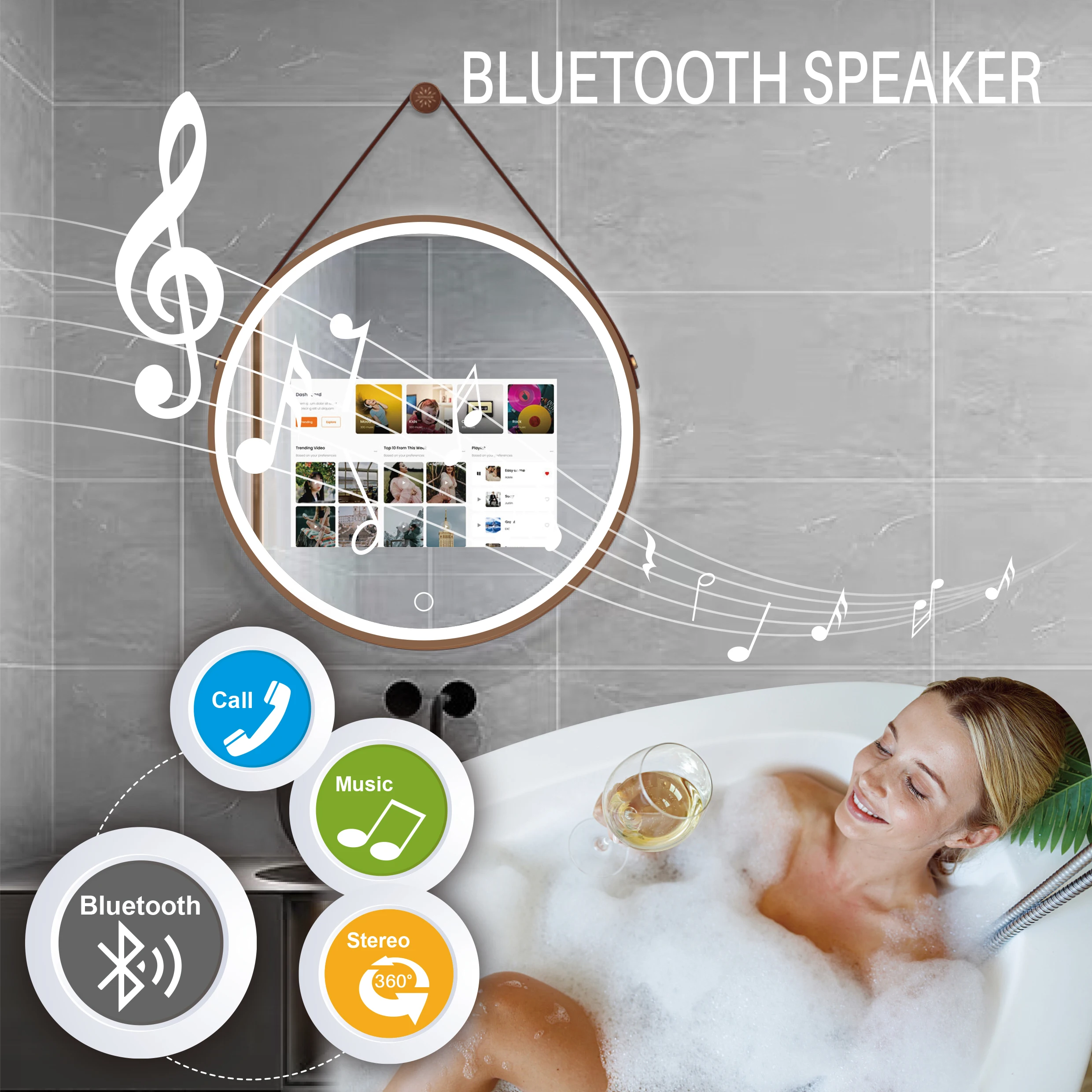 New style mirrors led smart bathroom mirror with led light android waterproof tv mirror