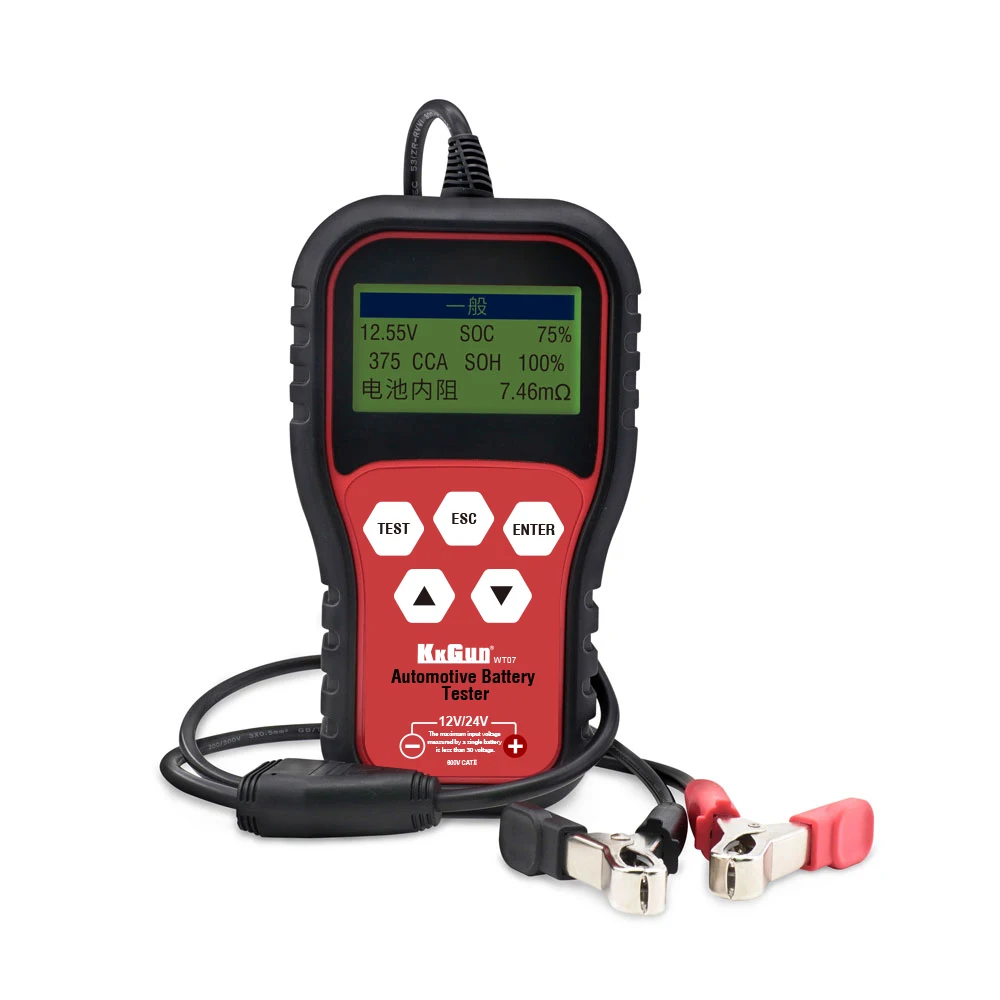 Auto repair full function diagnostic tool 12/24V car motorcycle battery tester start and charging system analyzer printer