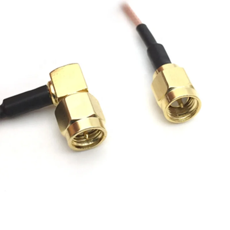 Custom RF Cable SMA Male To SMA Male Right Angle RG 178 Coax Cable Assemblies