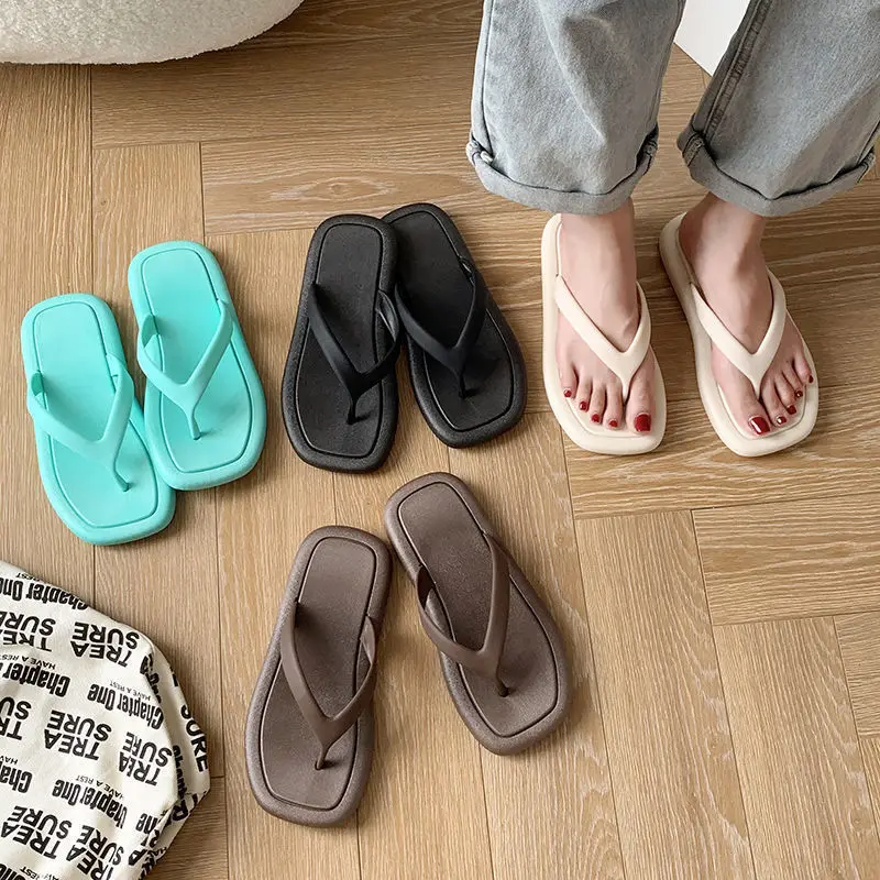 Chinese Outdoor Summer Woman Beach Slipper Chanclas Wholesale Factory Cheap PVC Slim Flip Flop Wedding Slides