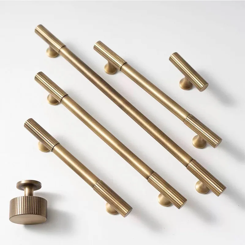 Antique Brass Cabinet Door Handle Closet Wardrobe Drawer Handle Solid Brass Pull Handles
