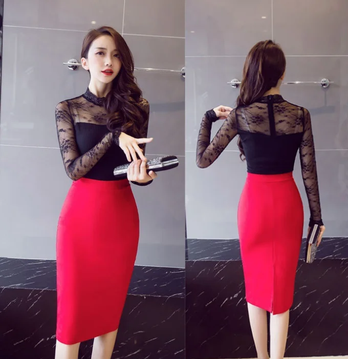 Hot fashion women long skirt ladies latest plus size office skirts