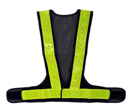 LED Light up Safety Vest with Reflective Stripes Cycling Traffic Outdoor Night Safety Warning Vest