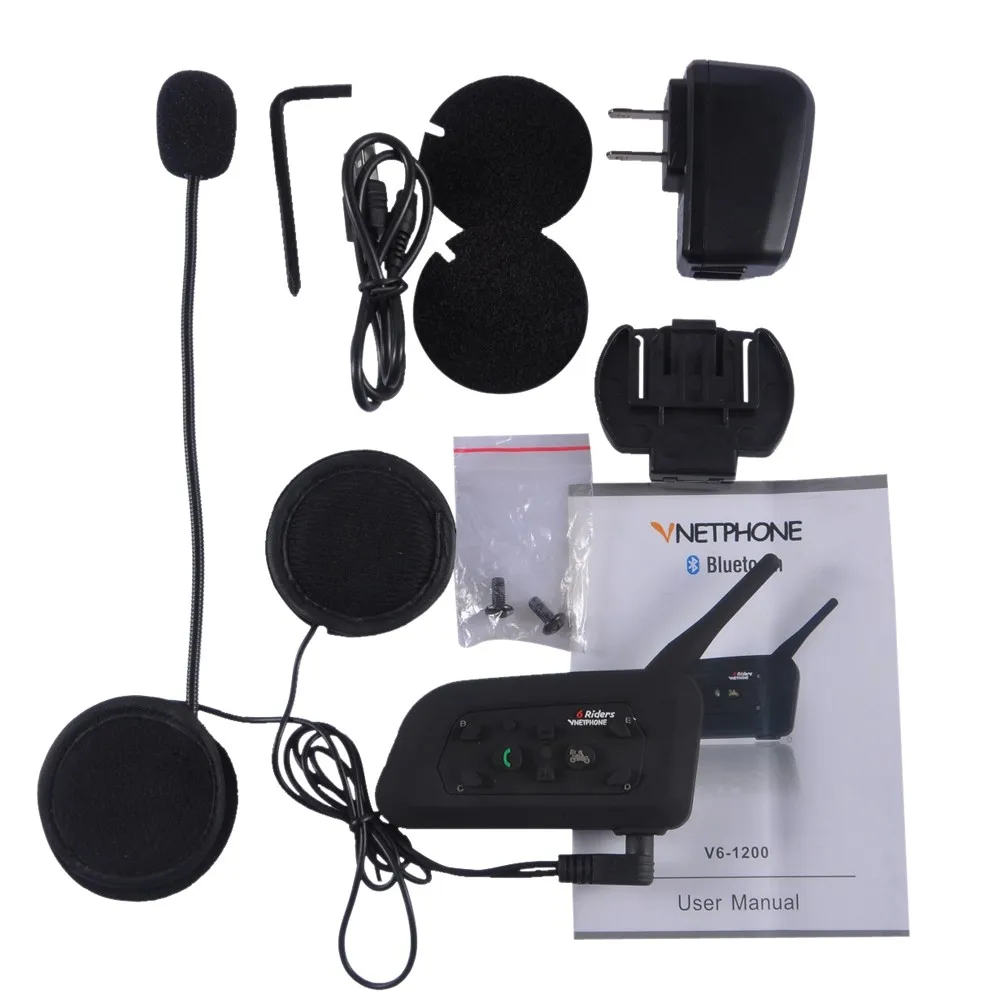 High Quality EJEAS V6 BT Wireless Headphones 1200M Intercom Range 6 People Intercom Headphones Designed for Motorcycle Helmets