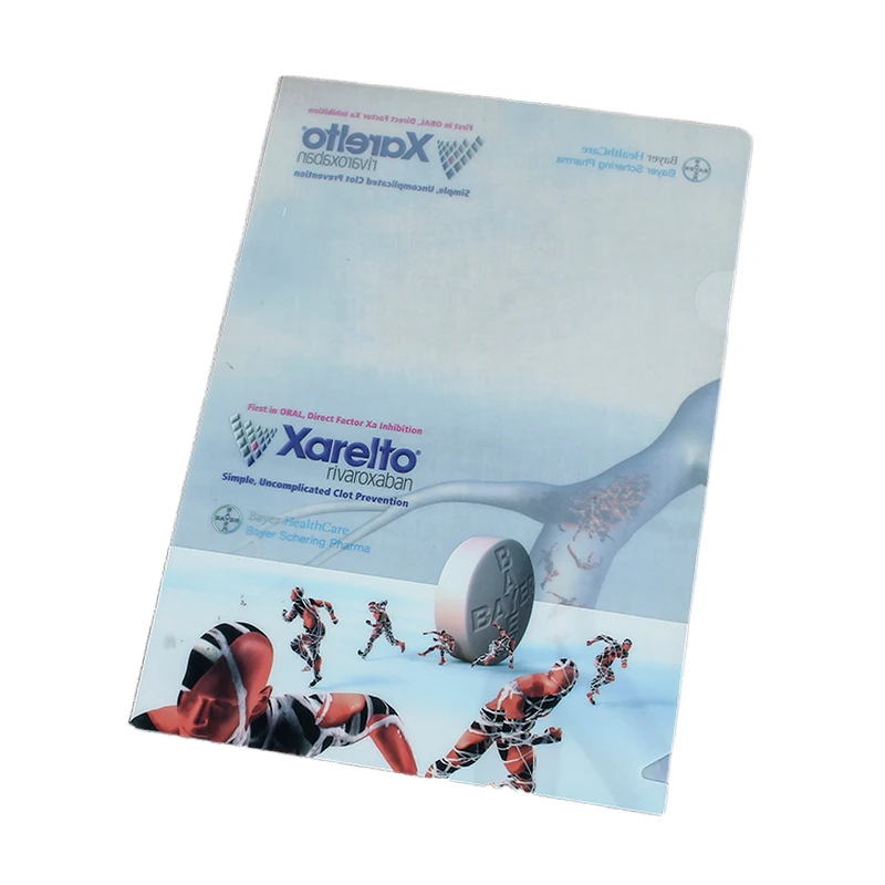 Hengyao Custom Logo A4 PP File Folder Transparent L-Shape Design for Document Usage for Promotional Activities