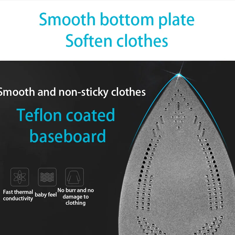 Electric Steam Iron For Clothes Hand-held Portable Wet And Dry Use Blue